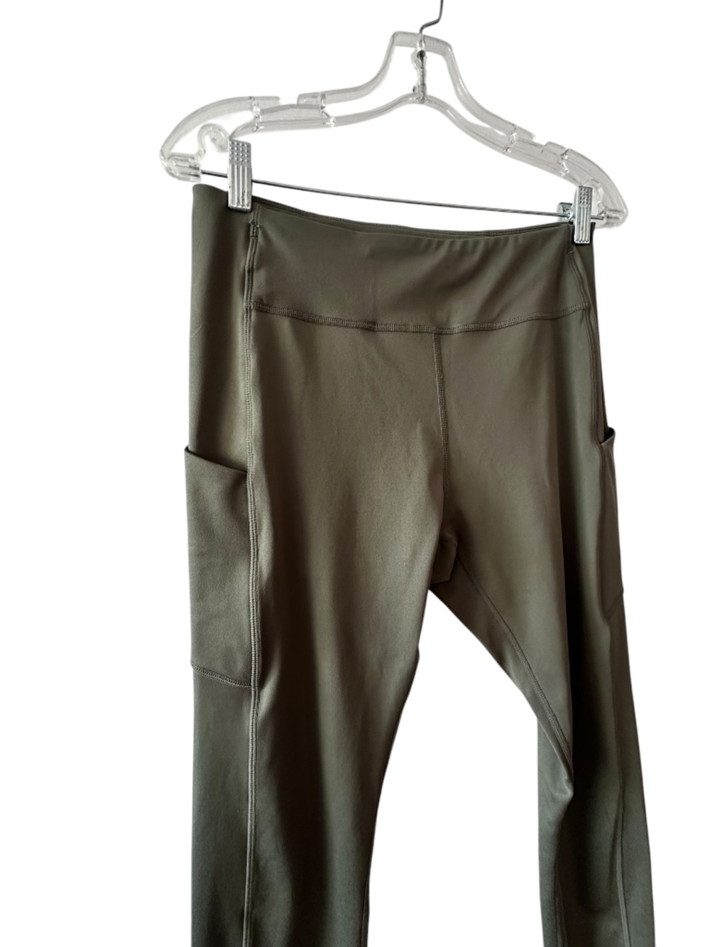 American Tall Olive Green High Waist Yoga Leggings Women’s Athletic Workout Gym - Picture 5 of 13